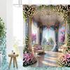 Garden  Pattern  Bathing Curtain  Bathroom Shower Curtain Waterproof With 12 Hooks Home Deco Free Ship