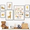 Cartoon Giraffe Bär Zebra Faultier Baum Natur Alphabet Kunst Leinwand Malerei Nordic Poster Drucke Wand Bilder Kinderzimmer Dekor Kein Rahmen
