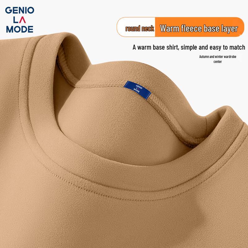 GENIOLAMODE Men s Fleece Lined Long Sleeve Round Neck T-Shirt L