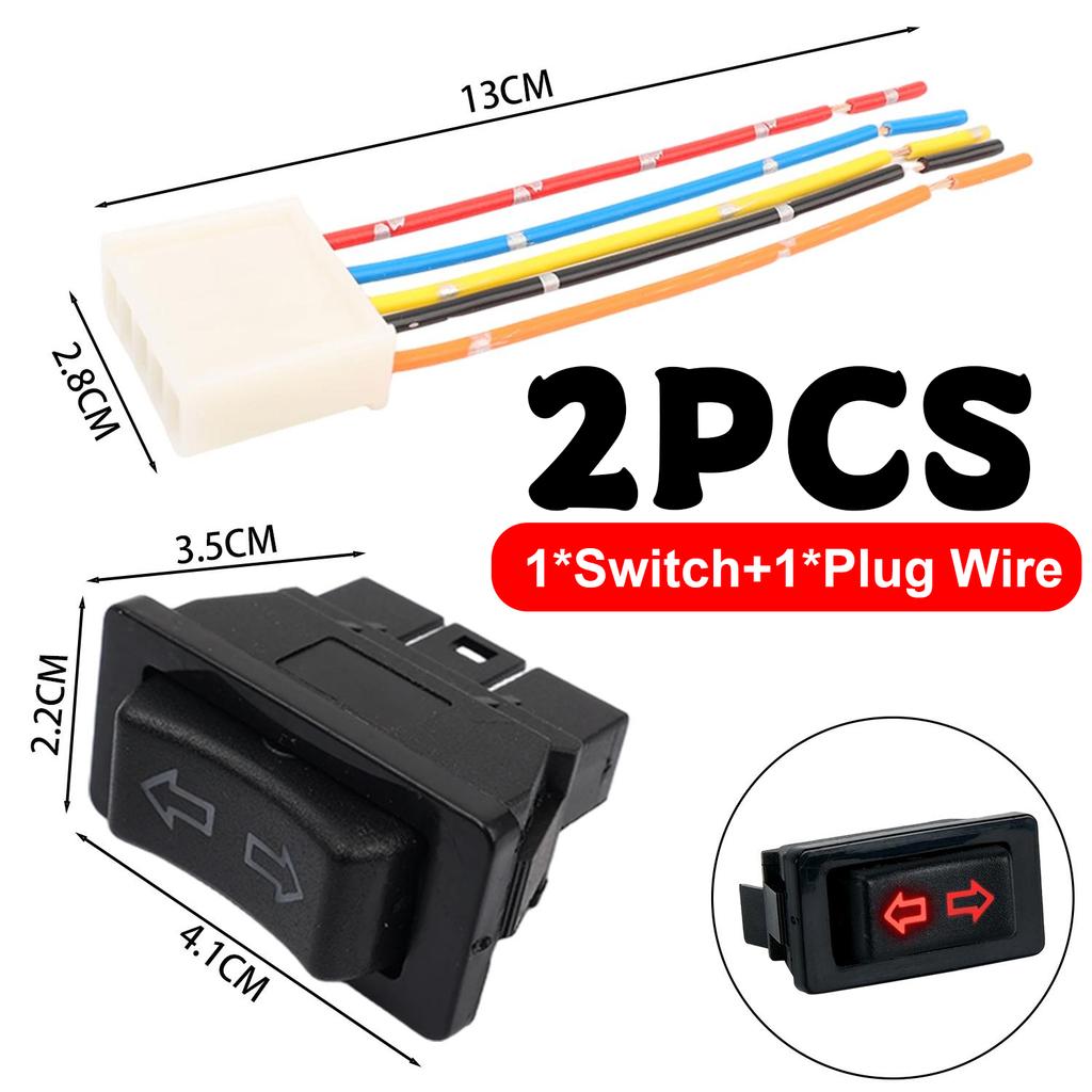 Auto Power Window Control Switch 12V 20A 5 Pin Universal Car Glass Lifter Button Red/ Blue LED Light Interior Replacement Parts