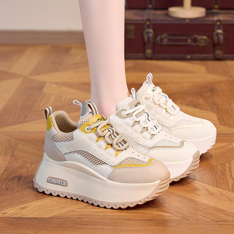 Daddy Shoes Girl 2025 Spring and Summer New Leather Muffin Platform Sole Casual Forrest Gump Shoes Versatile Sports Women's Shoes Tide