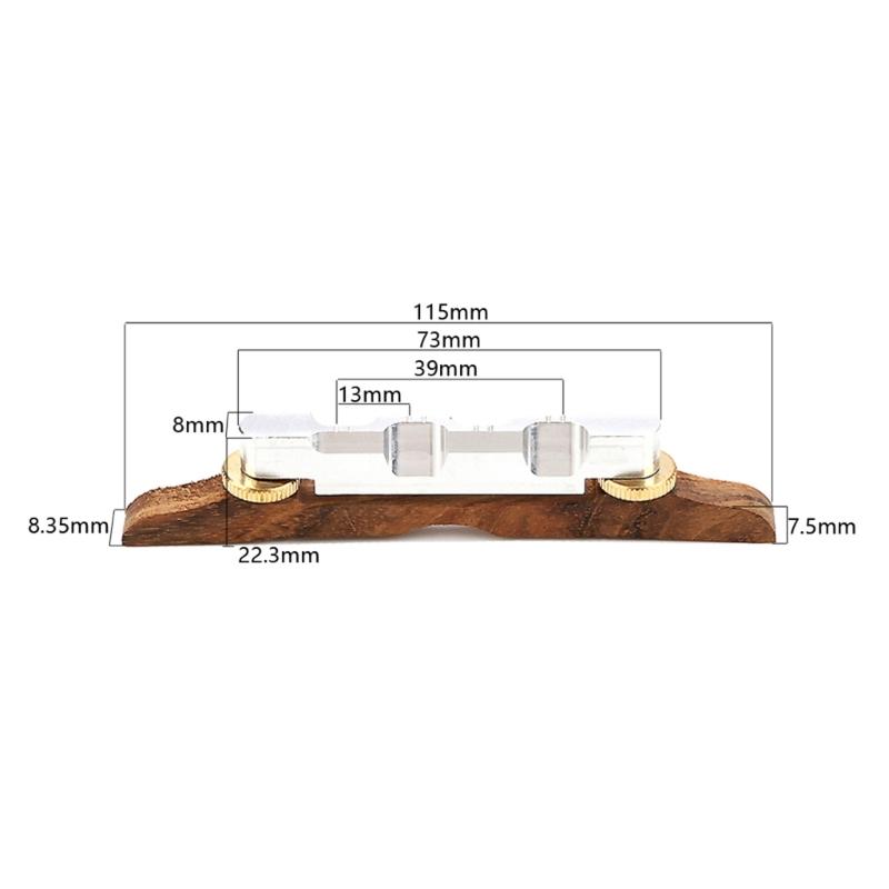 Durable Mandolin Bridge Height Adjustable Rosewood Base Bridge Universal Mandolin Bridge Replacement Parts Easy To Use