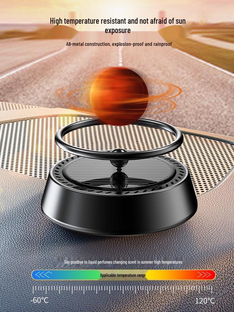 Solar Aromatherapy Planet Console Car Ornament with Long-Lasting Fragrance