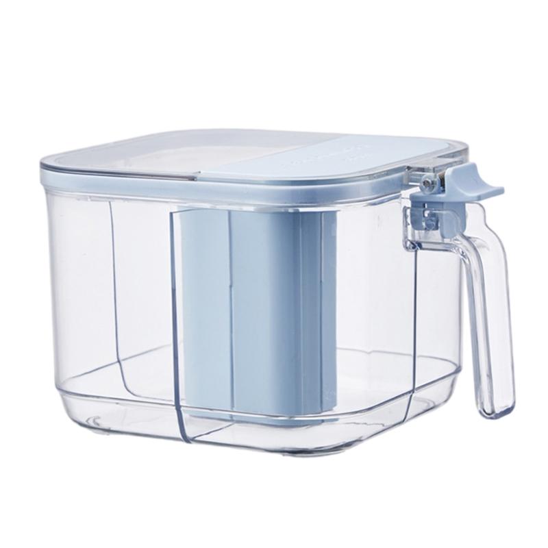 

Практичный пластиковый набор баночек для приправ с 4 отдельными секциями и мерными ложками, коробка для специй для хранения приправ синий