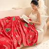 Thickened Christmas Flannel Blanket Fluffy Throw Aircon Blanket Xmas Sofa Blanket  Happy New Year