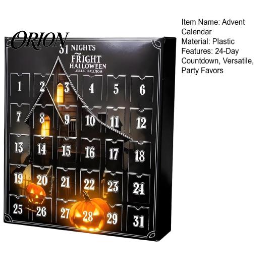 Familien-Halloween-Aktivität 2026 Adventskalender, 24-Tage-Countdown-Box mit gruseligem Mini-Kalender mit Überraschungsfiguren, 3D-Sammlerstück Feiertag