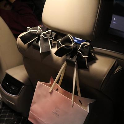 High Quality Bowknot Car Seat Back Storage Hooks Vehicle Headrest Organizer Hanger for Masks Groceries Bag Handbag