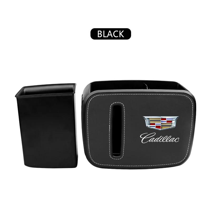 Interiér vozu Vysoce kvalitní krabička na kapesníky do auta Kožená úložná krabička S logem Cadillac Escalade CTS ATS SRX XTS XT5 STS CT5 CT6 BLS XLR