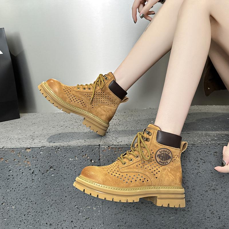 New Style of Women's Shoes Hollowed-out Boots Outdoor Hiking Boots and Work Boots