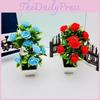 Rose Silk Plant Simulated Flower Potted Plant Bonsai For Home And Decor Event