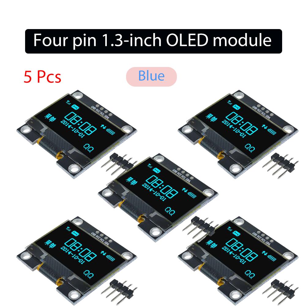 1-5PCS 1.3" IIC Digital OLED Display Module Serial 128x64 SSH1106 White Blue LCD LED Screen Board I2C Communicate for Arduino