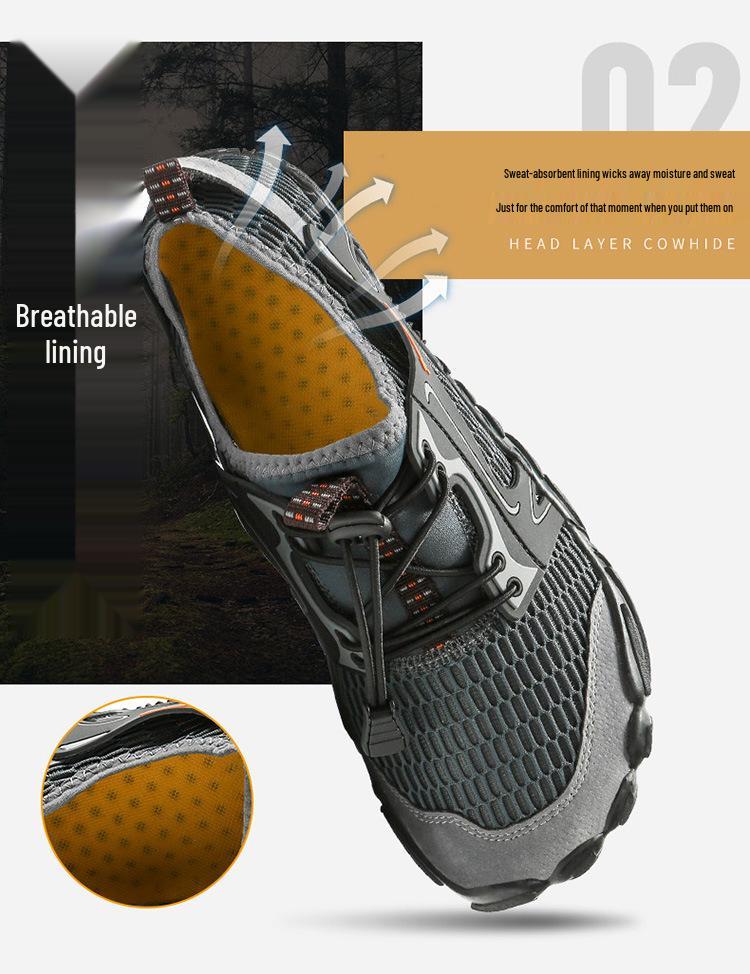 Men's Non-Slip Five-Finger Water Shoes for Hiking, Creek Wading, and Fishing
