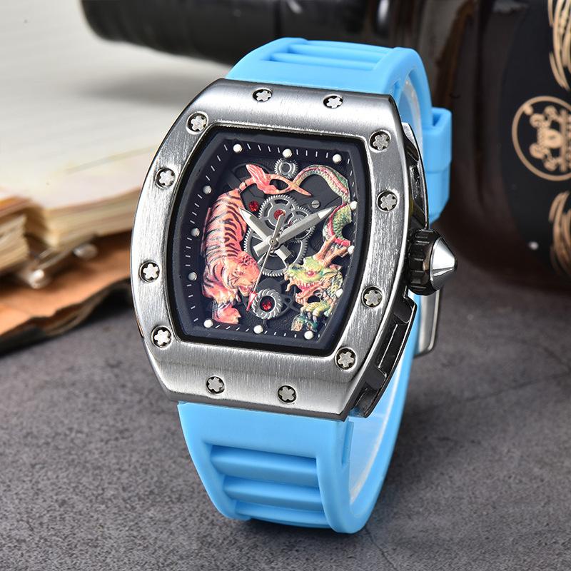 New Dragon Tiger Pattern Lassa Quartz Watch Men's Three-Pin Fashion Trend Calendar Watch