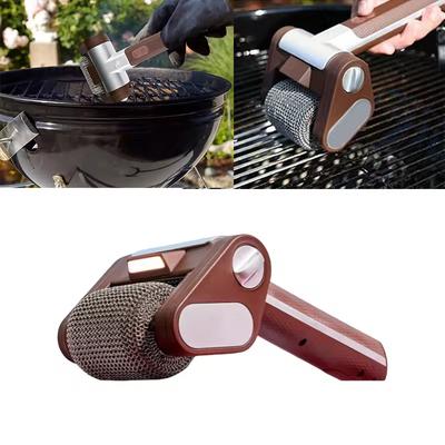 350RPM Electric Roller Grill Brush with Replaceable Brush Head Stainless Steel Grill Cleaner Rechargeable Barbecue Cleaner Tools