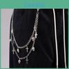 Unisex Metal Hip Hop Waist Chain With Skull And Cross Charms For Summer Wear