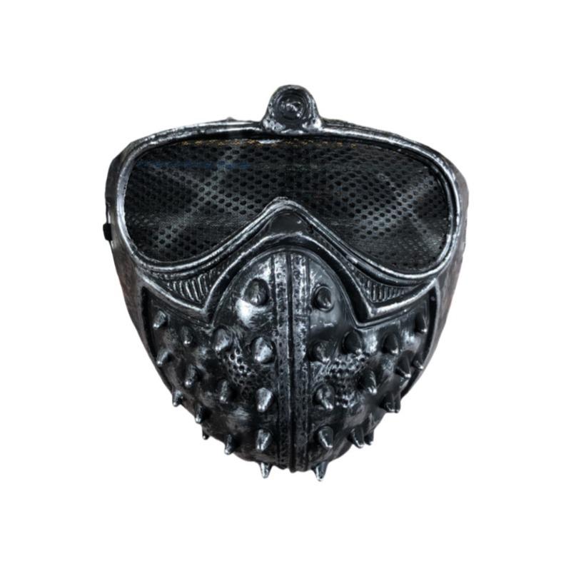 1PC Halloween Punk COS Anime Mask Ghost Step Street Dance Willow Spike Stage Performance Men's Half Face Watchdog Mask