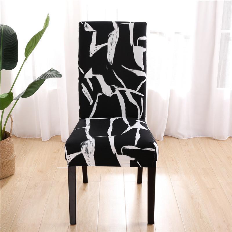 Spandex Printing Chair Cover Modern Removable Anti-Dirty Kitchen Seat Case Stretch Chair Slipcovers For Banquet Dining  Room