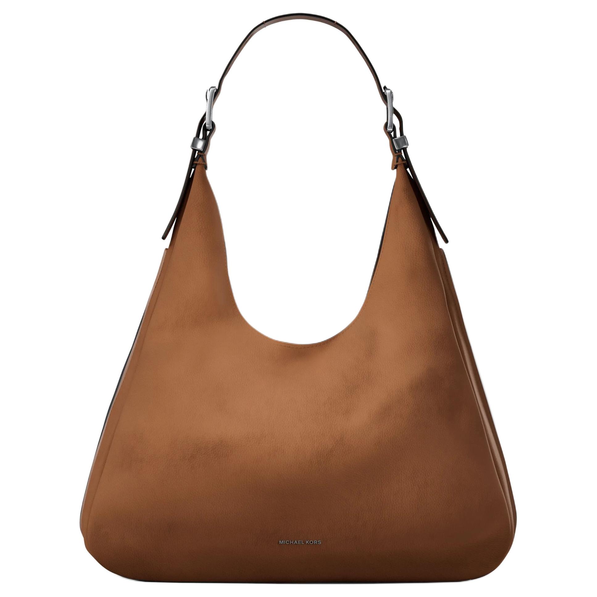 

Michael Kors Nolita Logo Hobo Bag Fabric And Leather Shoulder Bag Large Women bags Brown 30F4SY5H3T-LUGGAGE Shopping Bag Set(Basic Set+Shopping Bag)