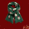 Versatile Christmas Tree Red Knitted Scarf Women'S Match Christmas Gifts Autumn Winter Warm Neck Protection Scarf Green Scarf