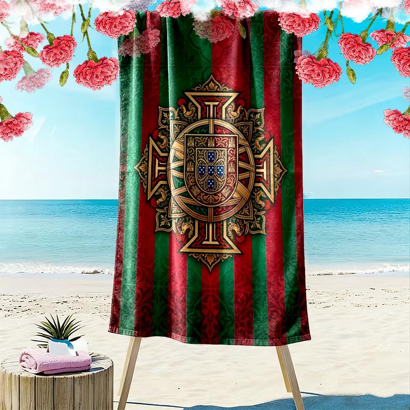 Royal Emblem Background beach towel beach Beach towel for vacation photos Outdoor pool towel quick-drying swim towel Absorbent bath towel Comfort