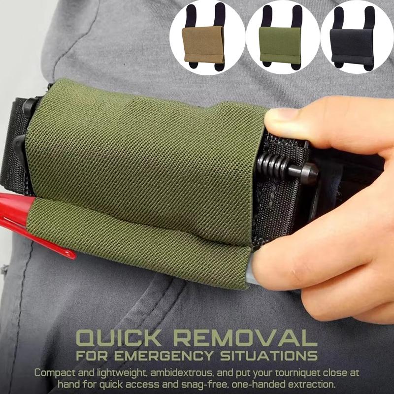 Tactical Tourniquet Holder Quick Release Molle Tourniquet Pouch Elastic TQ Sleeve Pouch For First Aid Emergency Outdoor 1-5PCS