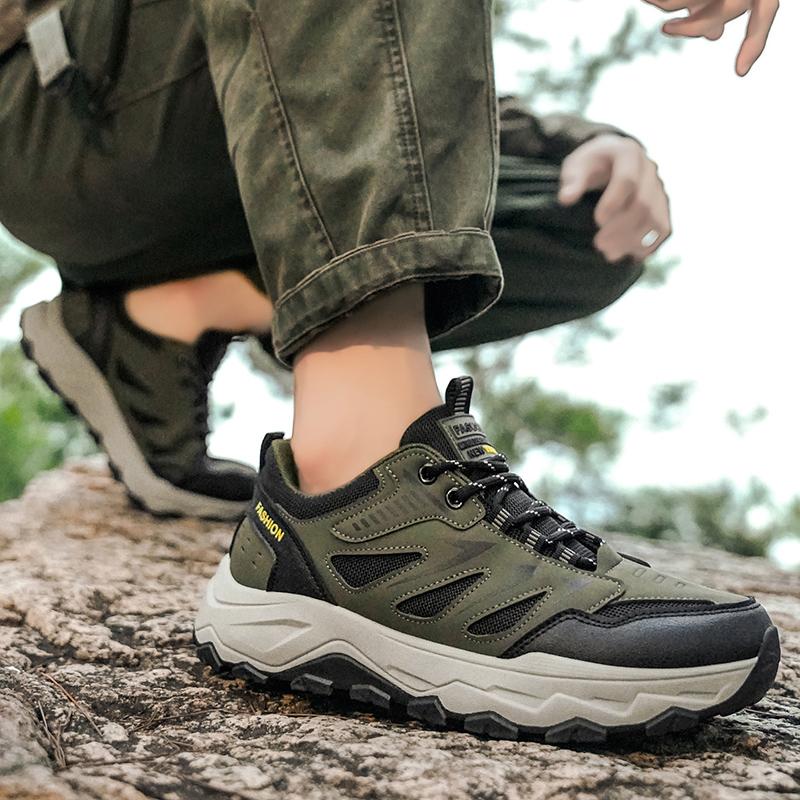 Hiking Shoes Men Shoes Anti-slip Low-top Sports Shoes Men Lace-up Wear-resistant Soft Breathable Casual Running Shoes Men