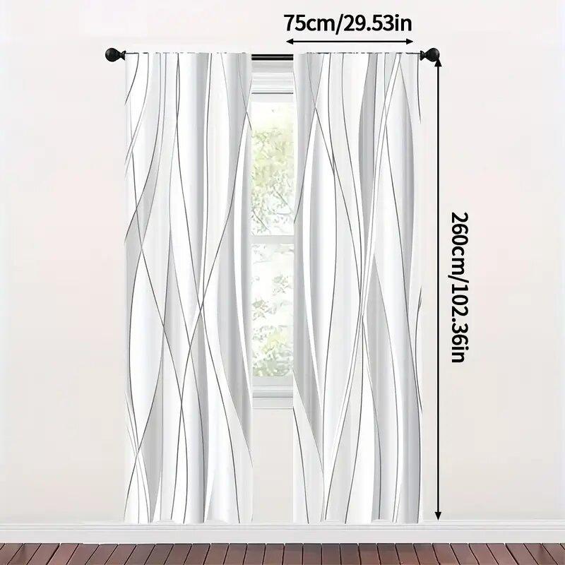 Moderne gestreifte Vorhänge mit Druck, Fensterdekoration, Heimdekoration, Raumdekoration