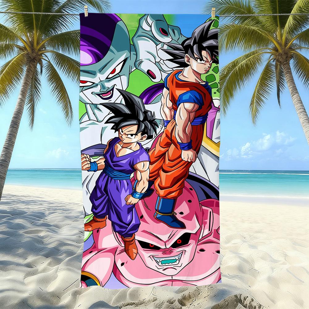 Animation Beach Towels Thickened Microfiber Quick-Drying Bath Towels Outdoor Travel Towels Can Be