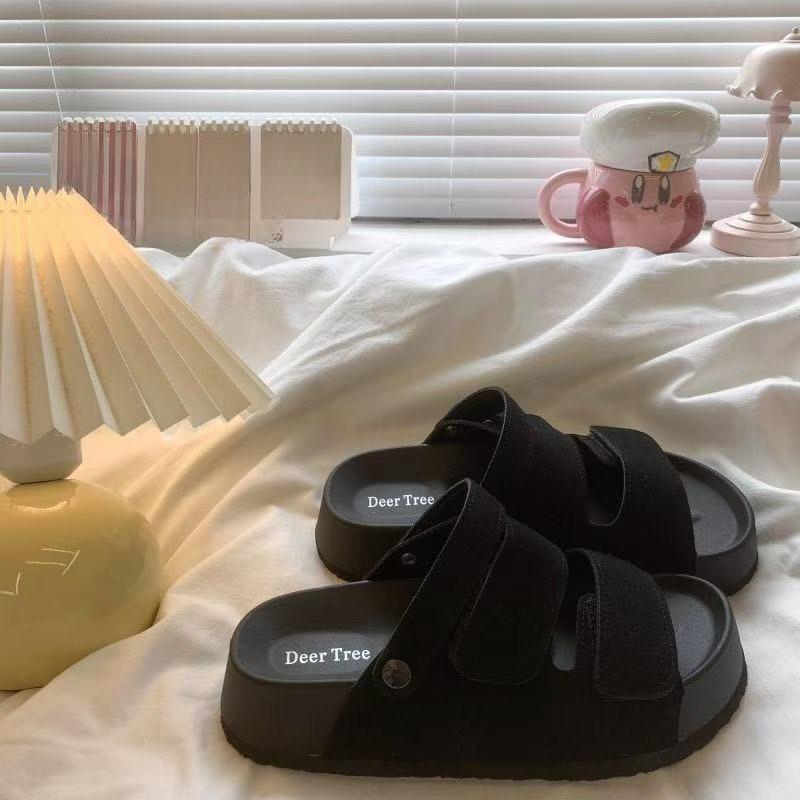 Girls' Shoes - New Trendy Casual Thick-soled Flip-flops with Velcro Fasteners