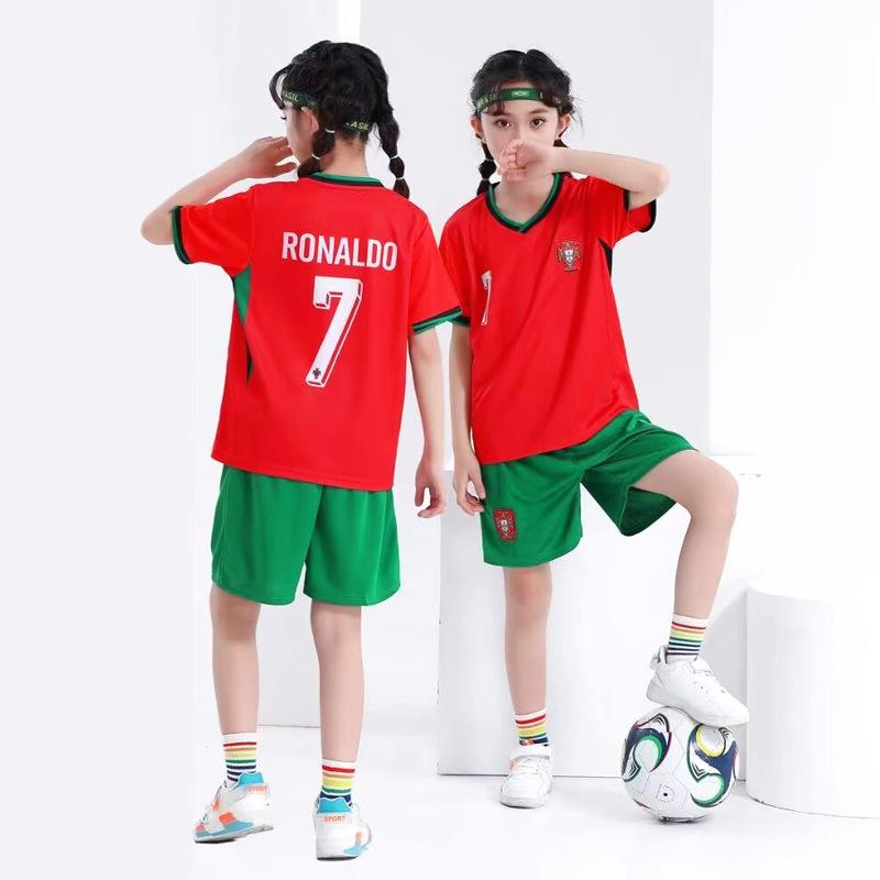 2025 Portugal Home No.7 Children s football jersey set 20