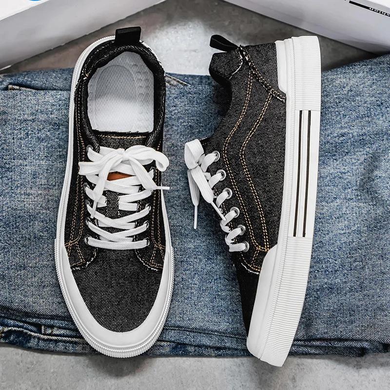 Men Shoes Classic Denim Canvas Shoe Fashion Street Skateboard Shoes Laced Vulcanize Footwear Breathable Casual Shoe Men Sneakers