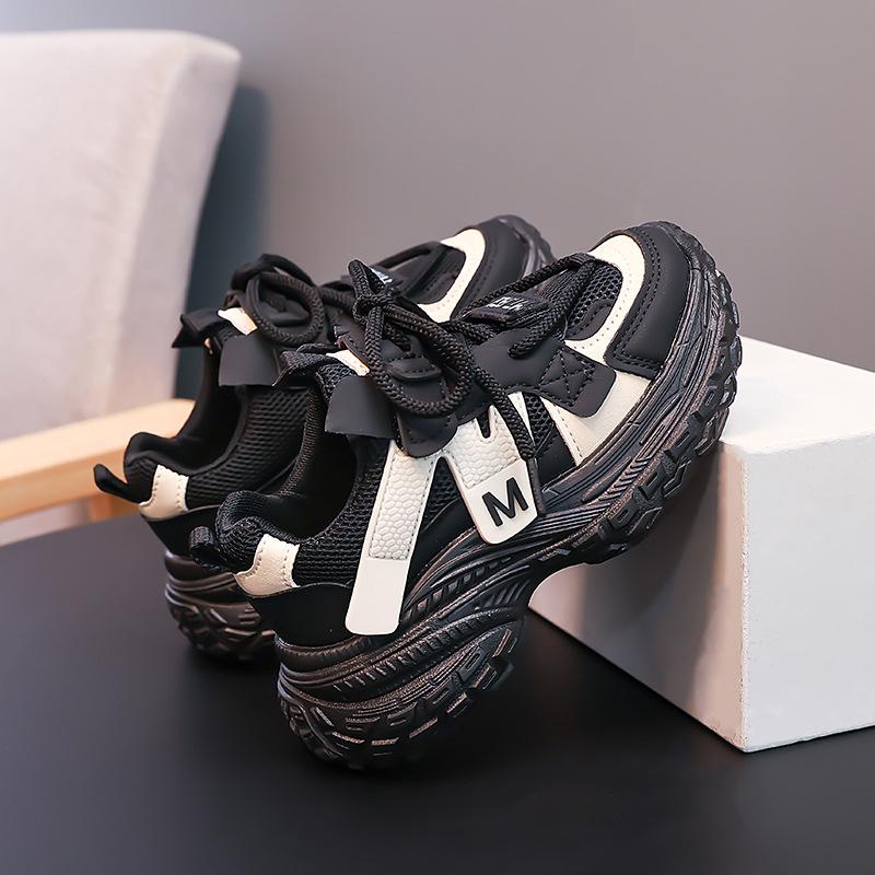 2025 Autumn Popular Mesh Breathable Children's Sports Shoes Boys Handsome Color Matching Running Shoes Girls Baby Shoes