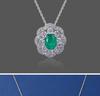 Emerald Green Gemstone Pendant Necklace, 925 Sterling Silver High-end Jewelry for Women