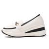 Women's Loafers Height Increase Leather Platform Casual Thick Sole Elevator Shake Shoes