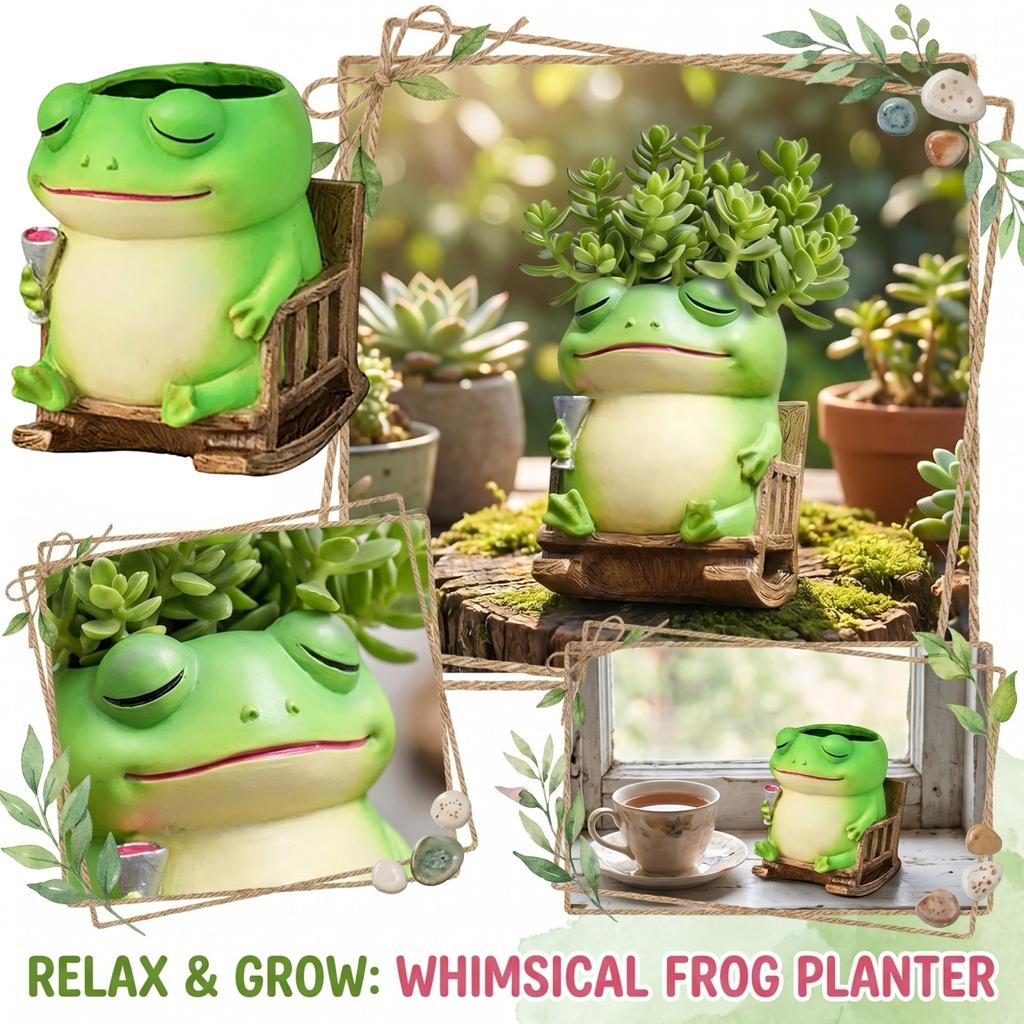 Resin Craft Animal Figurines, Cute Cartoon Desktop Flower Pot (plant Not Included)
