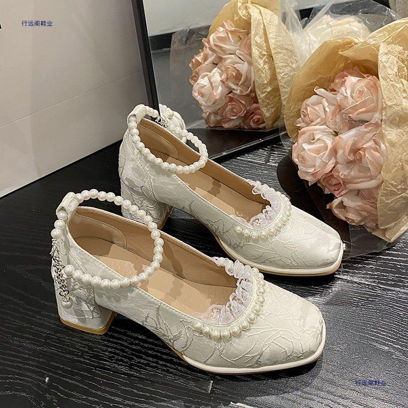 Mary Jane shoes antique dress cheongsam shoes versatile spring and autumn high heels single shoes women's high heels
