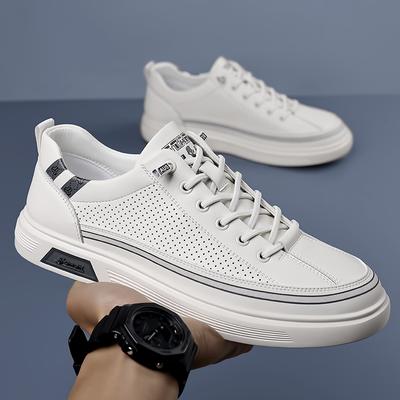 2024 Neue Herren Casual Leder Vulkanisierte Schuhe Jugendmode Ausgeschnitten Flache Designer Schuhe Ttreet Trend Leder Outdoor Schuhe