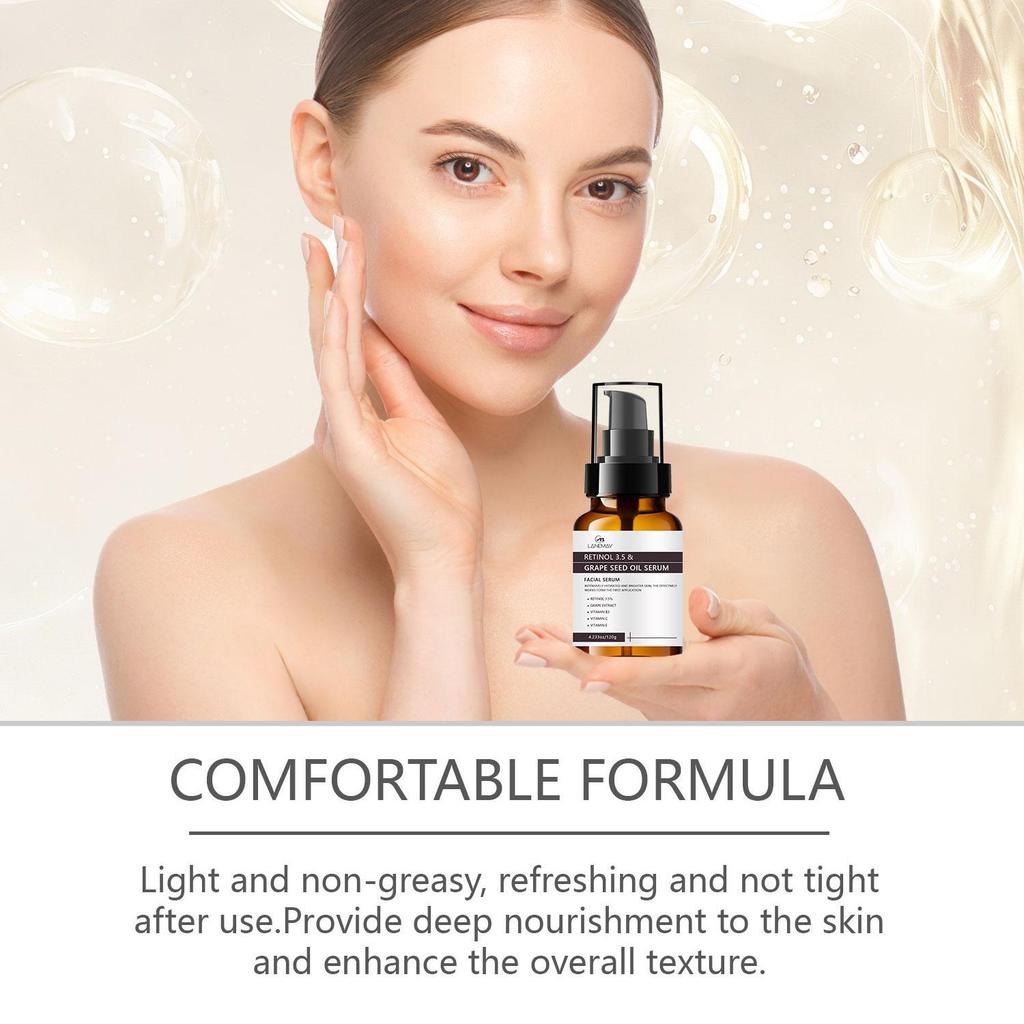 Retinol & Grape Seed Oil Serum - Deep Hydration & Moisture Lock, Enhances Skin Elasticity and Firmness - Fast-Absorbing & Non,120g