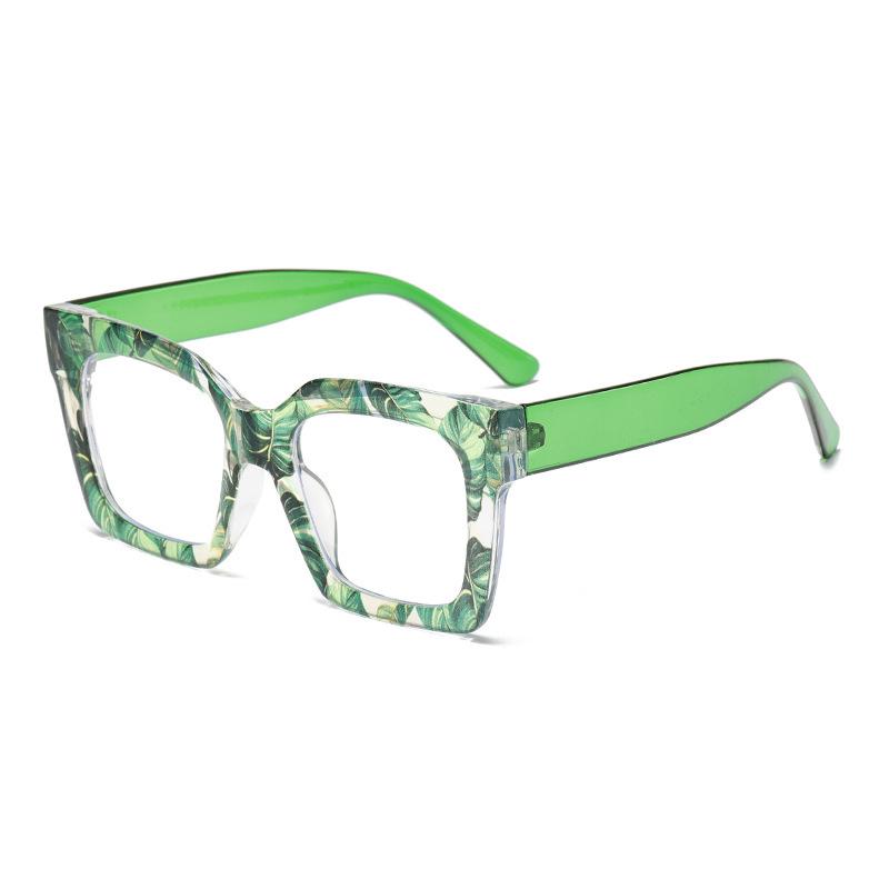 Stylish Anti-Blue Light Floral Large Frame Sunglasses for a Slimming Effect