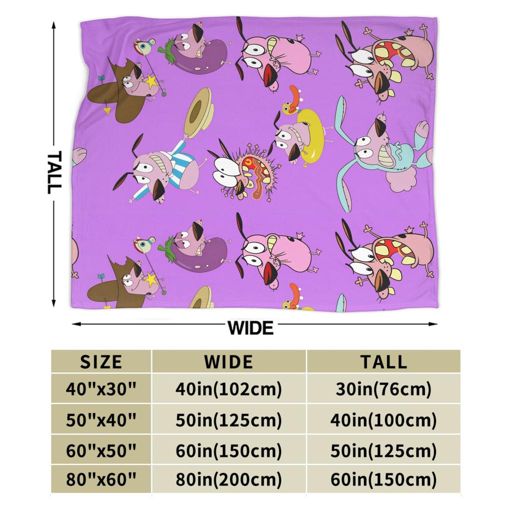 Super Warm Blanket Camping Courage Cowardlys Dog Throw Blanket Cartoon Flannel Bedspread For Bedroom Street Trend Sofa Bed Cover