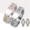 Classic 13mm 17mm 20mm Curved End Silver Gold Stainless Steel Watchband Fit for RX Date-Just –Solid Links Jubilee Bracelet