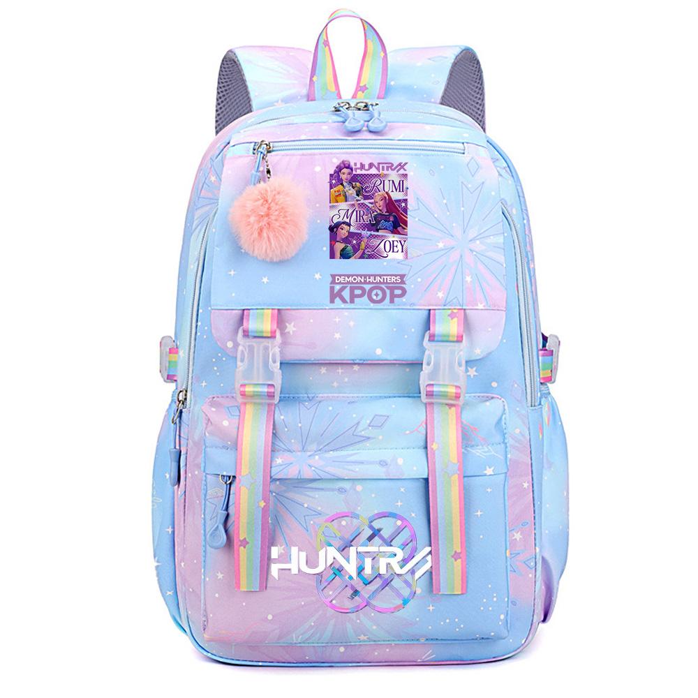 Niedlicher Anime K-Pop Dämonenjäger Aufdruck Große Kapazität Wasserdichter Rucksack Teenger Schüler Mädchen Junge Schultasche Büchertasche Damen Reisetasche Rucksack