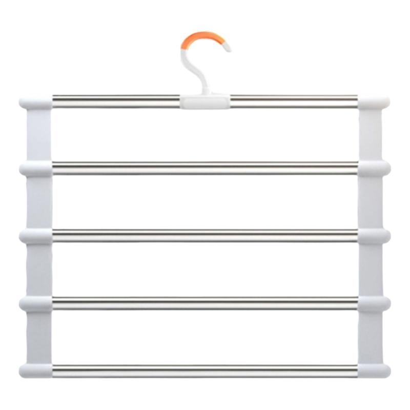 Q1JB Space Saving Folding Pants Hanger Multipurpose Foldable Garment Hanger Multi Layer Clip for Wardrobes Optimization