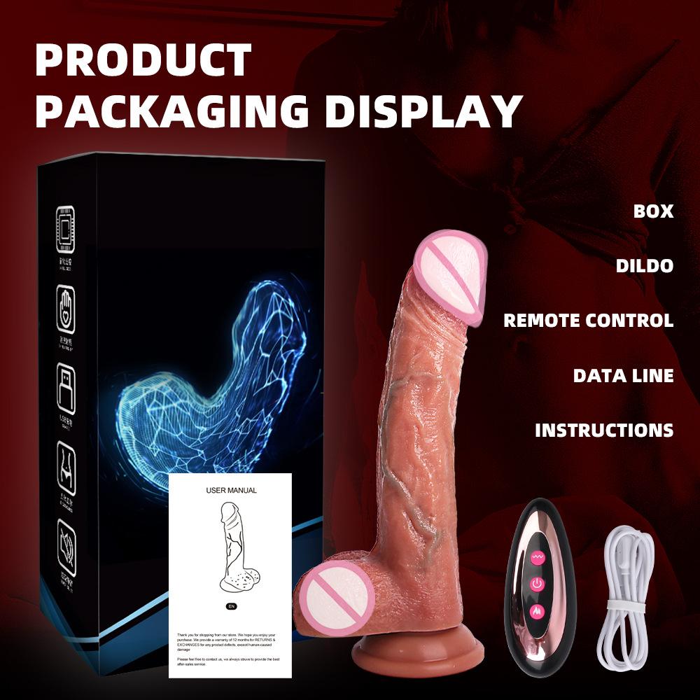 Large Size Tendon Wireless Remote Control Electric Telescopic Swing Dildo Warming Silicone Simulation Penis Sex Toys Masturbator Adult