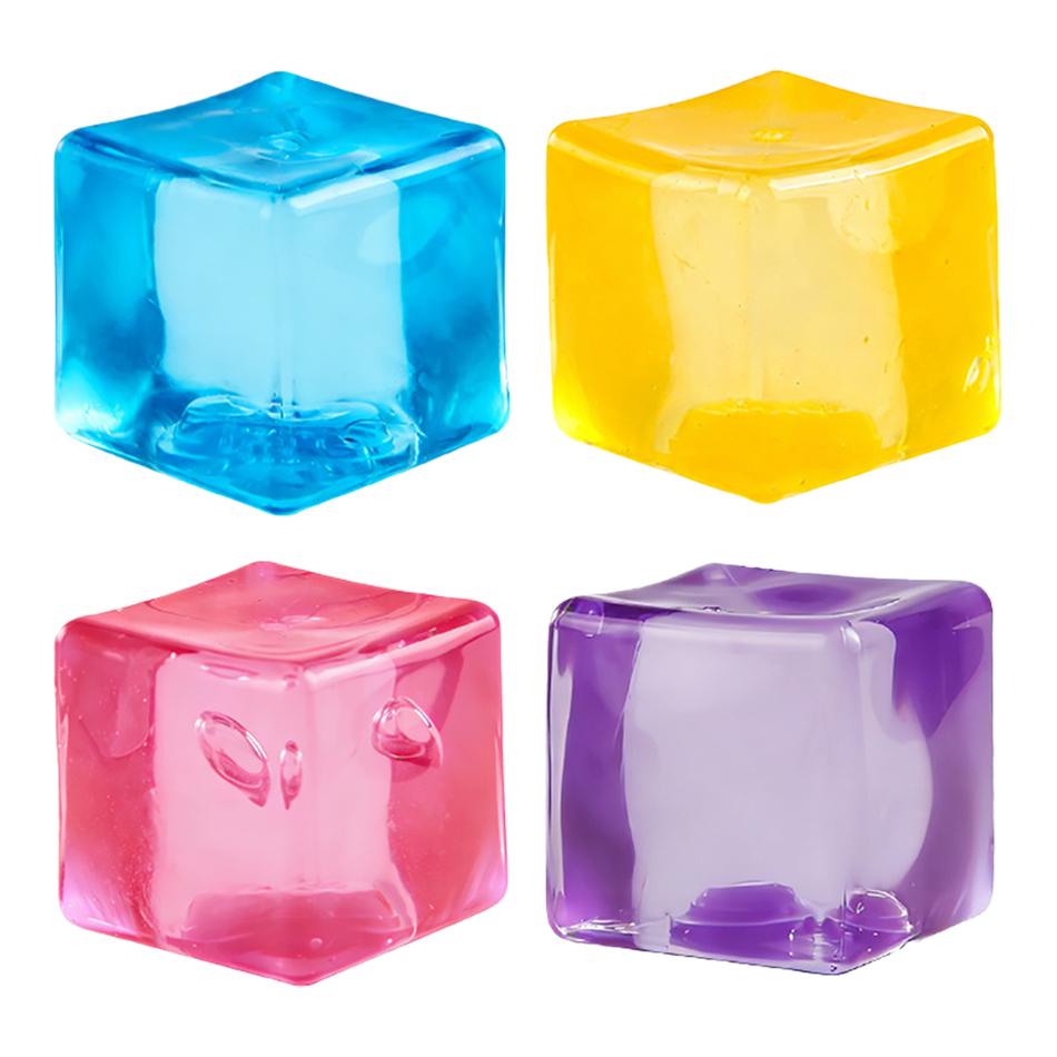 Colorful Fidget Toy Squishy Toys Ice Block Stress Ball Toy Kawaii Transparent Snowflake Cube Square Stress Relief Squeeze Toy
