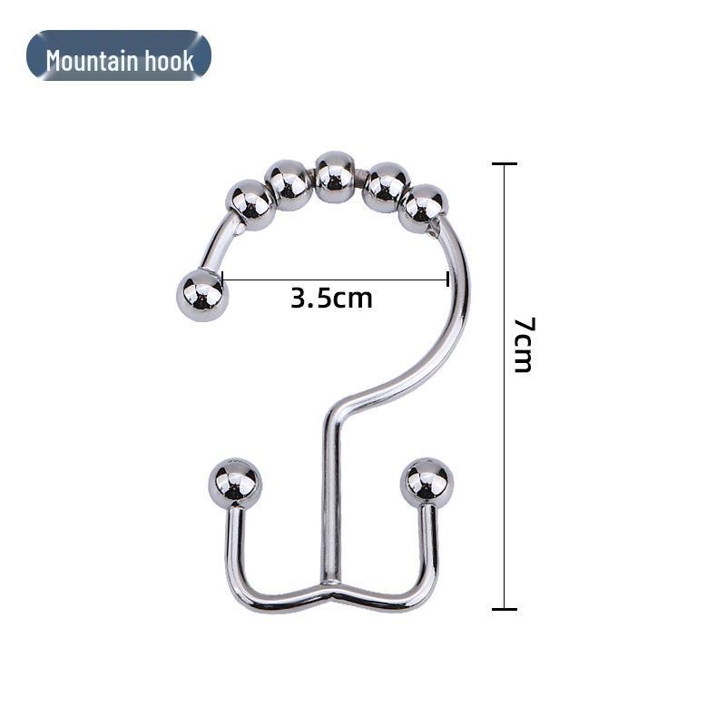 Stainless Steel Roller Ball Shower Curtain Hooks