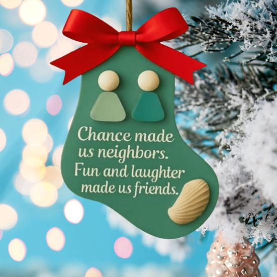 Strom/Ponožka Tvarované Mořské Sklo Přátelství Dekor Ručně Vyráběná Pobřežní Vánoční Závěsná Ozdoba na Vánoce Sváteční Domácí Dekorace