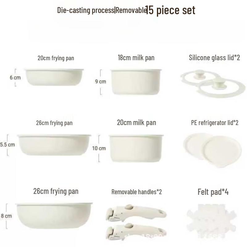 Wutuo 15-Piece Home Cookware Set