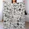 Menselijke Anatomie Witte Print Plaid Deken Alle Weersomstandigheden Zacht Plaid Deken voor Bank