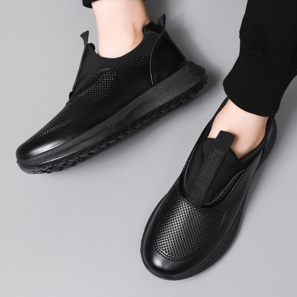 2024 Herren Leichte Leder Slipper - Runde Zehenpartie, Dicke Sohle für Alle Jahreszeiten